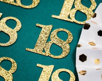 18th Birthday Confetti   Party Favors 18th Anniversary Decorations Party Decorations Number 18 Number Cutout   (20 Colors Available)