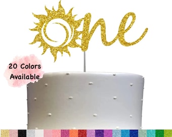 1st Birthday Cake Topper  ( Double Sided Glitter)  Number One Sunshine  Birthday Cake Topper Birthday 1st Birthday Decorations