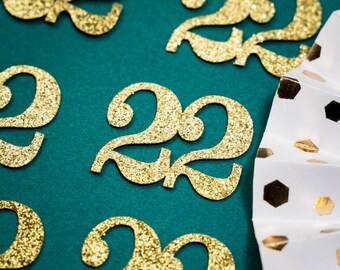 22nd Birthday Confetti   Party Favors 22nd Anniversary Decorations Party Decorations Number 22 Number Cutout   (20 Colors Available)