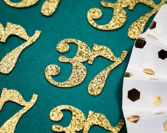 37th Birthday Confetti   Party Favors 37th Anniversary Decorations Party Decorations Number 37 Number Cutout   (20 Colors Available)