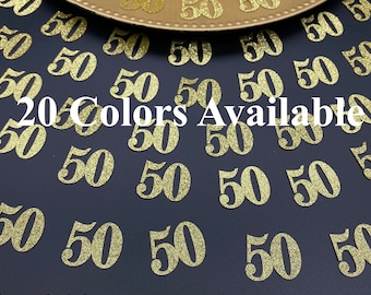 50th Birthday confetti  (1 inch ) Adult Party Glitter 50th Birthday Party Decorations number confetti age 50 birthday party