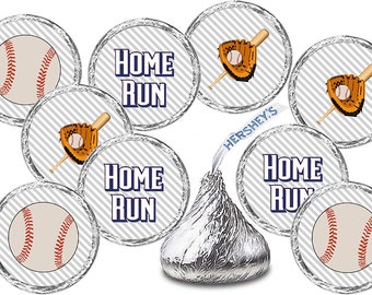 216 Sports Baseball Kisses Stickers, Baseball Team Party Favors Stickers Baseball Theme Baby Shower Baseball Baby Shower  CANDY NOT INCLUDED