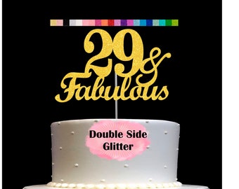29 and Fabulous Birthday Cake Topper | Glitter | 29th Birthday Decorations for a Fabulous Party Theme | Perfect for Celebrating 29 years