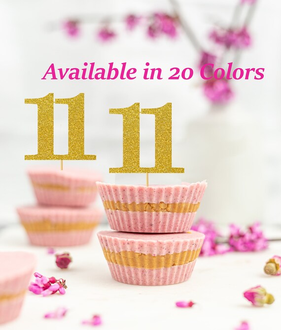 ANY NUMBER 11th Birthday Cupcake Toppers Number 11 Cupcake - Etsy Canada