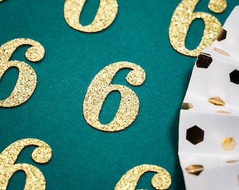 6th Birthday Confetti   Party Favors 6th Anniversary Decorations Party Decorations Number 6 Number Cutout   ( 20 Colors Available )