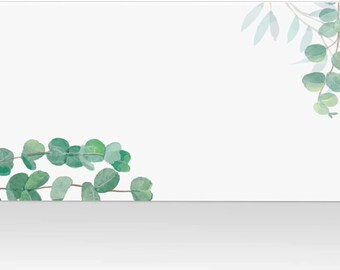 Eucalyptus Tented Table Place Cards for Wedding Bridal Shower Bachelorette Engagement Dinner Party Banquet Easy Folding 2"x3.5" Pack of 50