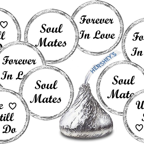 216 Vow Renewal Kisses Stickers We Still Do Chocolate Drops Labels Stickers for Wedding Anniversary Made in USA