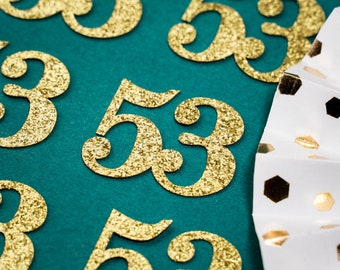 53rd Birthday Confetti   Party Favors 53rd Anniversary Decorations Party Decorations Number 53 Number Cutout   (20 Colors Available)