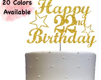 22nd Birthday Cake Topper | Glitter Party Decoration | Happy Birthday Decor | Number 22 Milestone Celebration Elegant Topper for All Ages