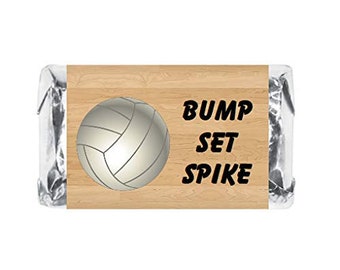 60 Sports Volleyball Miniature Candy Bar Wrapper Mini Candy Bar Stickers  Birthday Party Baby Shower Wedding Graduation Candy Not Included.