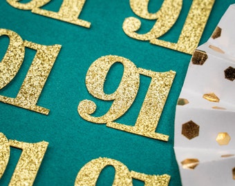 91st Birthday Confetti   Party Favors 91st Anniversary Decorations Party Decorations Number 91 Number Cutout   (20 Colors Available)