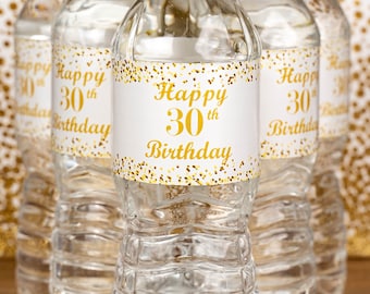 20 RUBY 40th ANNIVERSARY WATER BOTTLE LABELS ~ Glossy ~ Waterproof 