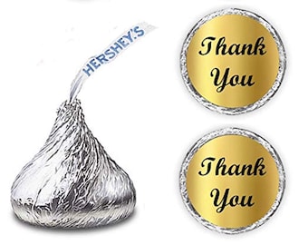 216 Gold Foil Thank You Stickers Labels Weddings Bridal Shower Engagement  Kisses Party Favors Appreciation Gift (CANDY NOT INCLUDED)