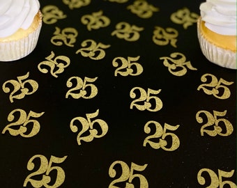 25th Birthday confetti  (1 inch ) number 25th Glitter Confetti Party Decorations number 25 confetti age 25 (20 COLORS AVAILABLE)