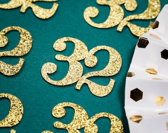 32nd Birthday Confetti   Party Favors 32nd Anniversary Decorations Party Decorations Number 32 Number Cutout   (20 Colors Available)
