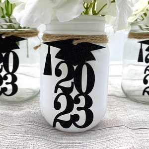 Class of 2024 Graduation Decorations 20 Colors Available Graduation Centerpieces for Mason Jar Tags ANY YEAR Class Reunion Centerpiece image 6