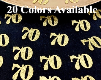 70th Birthday confetti  (1 inch ) Adult Party Glitter 70th Birthday Party Decorations number confetti age 70 birthday party