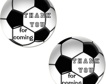 Thank You Soccer Labels (SET of 40)  2 Inch Big Round Glossy Stickers