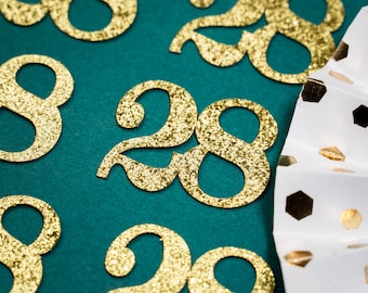 28th Birthday Confetti   Party Favors 28th Anniversary Decorations Party Decorations Number 28 Number Cutout   (20 Colors Available)