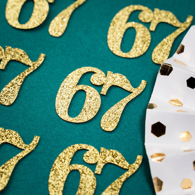 67th Birthday Party Confetti Party Favors 67th Anniversary Decorations ...