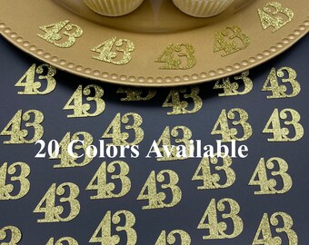 43rd Birthday confetti  (1 inch) Adult Party Glitter Birthday Party Decorations number confetti age 43 birthday party decorations