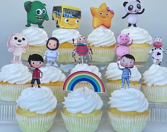 Little Baby Bum Cupcake Toppers Set of 12  Little Baby Bum Birthday Decorations Little Baby Bum Party Decor Little Baby Bum Cupcake Decor