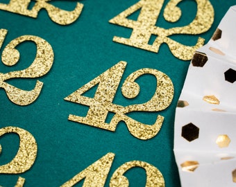 42nd Birthday Confetti   Party Favors 42nd Anniversary Decorations Party Decorations Number 42 Number Cutout   (20 Colors Available)