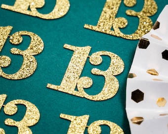 13th Birthday Confetti   Party Favors 13th Anniversary Decorations Party Decorations Number 13 Number Cutout   (20 Colors Available)
