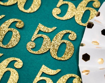 56th Birthday Confetti   Party Favors 56th Anniversary Decorations Party Decorations Number 56 Number Cutout   (20 Colors Available)