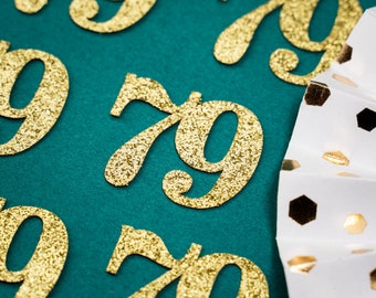 79th Birthday Confetti   Party Favors 79th Anniversary Decorations Party Decorations Number 79 Number Cutout   (20 Colors Available)