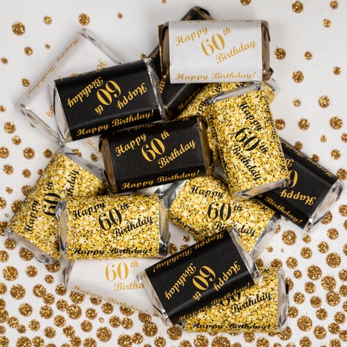 ANY AGE 60th Birthday Party Decor Favors Miniatures Candy Bar - Etsy