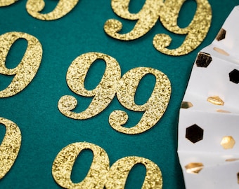 99th Birthday Confetti   Party Favors 99th Anniversary Decorations Party Decorations Number 99 Number Cutout   (20 Colors Available)