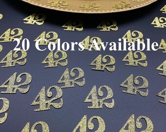 42nd Birthday confetti  (1 inch) Adult Party Glitter Birthday Party Decorations number confetti age 42 birthday party decorations