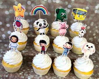 Little Baby Bum Cupcake Toppers Set of 12  Little Baby Bum Birthday Decorations Little Baby Bum Party Decor Little Baby Bum Cupcake Decor