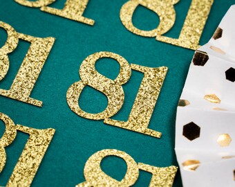 81st Birthday Confetti   Party Favors 81st Anniversary Decorations Party Decorations Number 81 Number Cutout   (20 Colors Available)