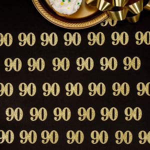 Patchwork Numbers 90 90th Birthday Confetti Party Favors 90th Anniversary Decorations Party ...