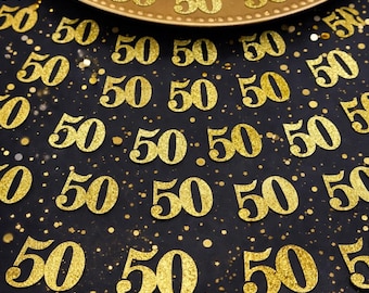 50th Birthday Glitter Confetti – Set of 50 Number Confetti Party Table Decor 50th Birthday Decorations Available in ALL Numbers