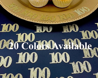 100th Birthday confetti  (1 inch ) Adult Party Glitter 100th Birthday Party Decorations number confetti age 100 birthday party