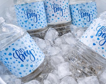 Its a Boy Baby Shower Party Set of 20 Water Bottle Labels Waterproof Water Bottle Wrappers It's a Boy Water Bottle Stickers Boy Baby Shower