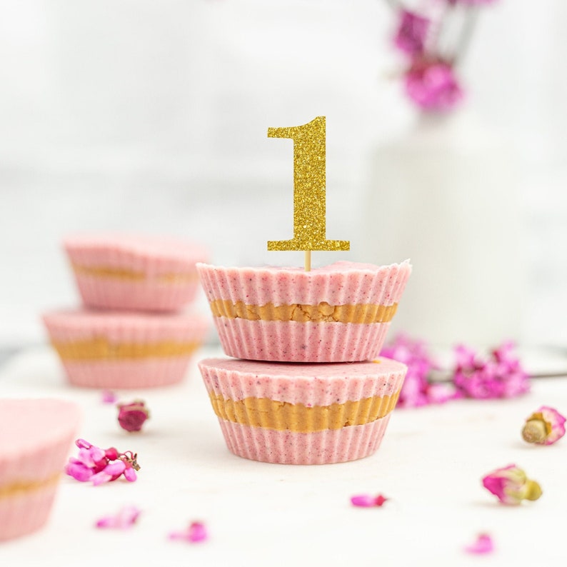 1st Birthday Cupcake Toppers | Glitter Number 1 Decorations | 1st Party ...