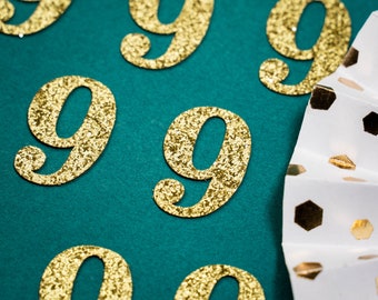9th Birthday Confetti   Party Favors 9th Anniversary Decorations Party Decorations Number  9 Number Cutout   ( 20 Colors Available )