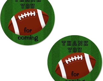 Set of 40 Football Thank You Labels - 2" Glossy Stickers for Birthday, Sports Event, Baby Shower - Decorate with Style