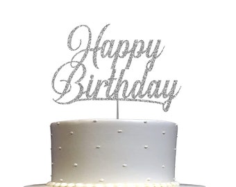 Happy Birthday Glitter Cake Topper, Birthday Party Decorations Ideas, Premium Quality Decoration, Sturdy Doubled Sided Glitter
