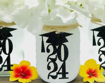 Class of 2025 Graduation Decorations 2025 (20 Colors Available) Graduation Centerpieces 2025 for Mason Jar Tags  ( ANY YEAR) Class Reunion