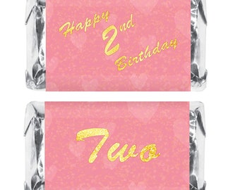 2nd Birthday Party Favors  First Birthday Decorations  Pink Gold Happy Birthday Party Decoration Party Supplies Candy Not Included
