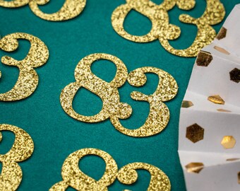 83rd Birthday Confetti   Party Favors 83rd Anniversary Decorations Party Decorations Number 83 Number Cutout   (20 Colors Available)