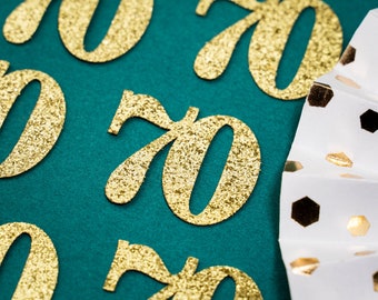 70th Birthday Confetti   Party Favors 70th Anniversary Decorations Party Decorations Number 70 Number Cutout   (20 Colors Available)