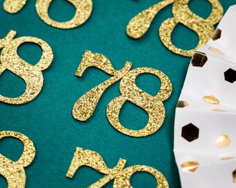 78th Birthday Confetti   Party Favors 78th Anniversary Decorations Party Decorations Number 78 Number Cutout   (20 Colors Available)