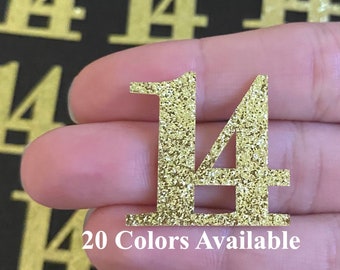 14th Birthday confetti  (1 inch ) number 14 Glitter Confetti Party Decorations number 14 confetti age 14 (20 COLORS AVAILABLE)