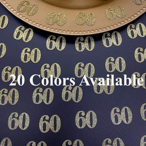 60th Birthday confetti  (1 inch ) Adult Party Glitter 60th Birthday Party Decorations number confetti age 60 birthday party